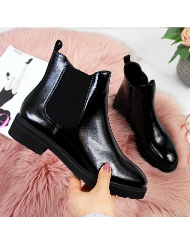 Warm Chelsea boots, lacquered Sergio Leone W SK353 black